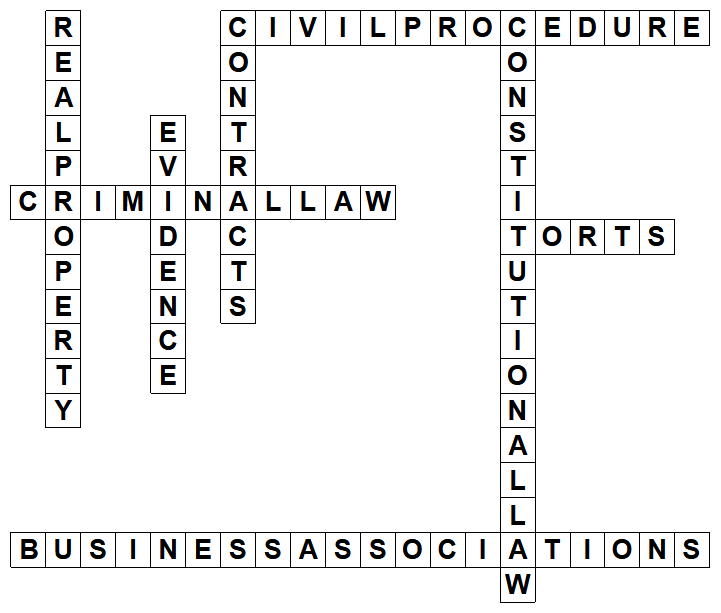 Bar Exam Crossword Puzzle Grid